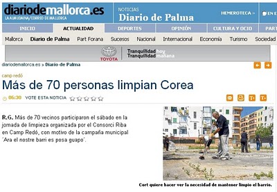 Noticia apareguda al Diario de Mallorca